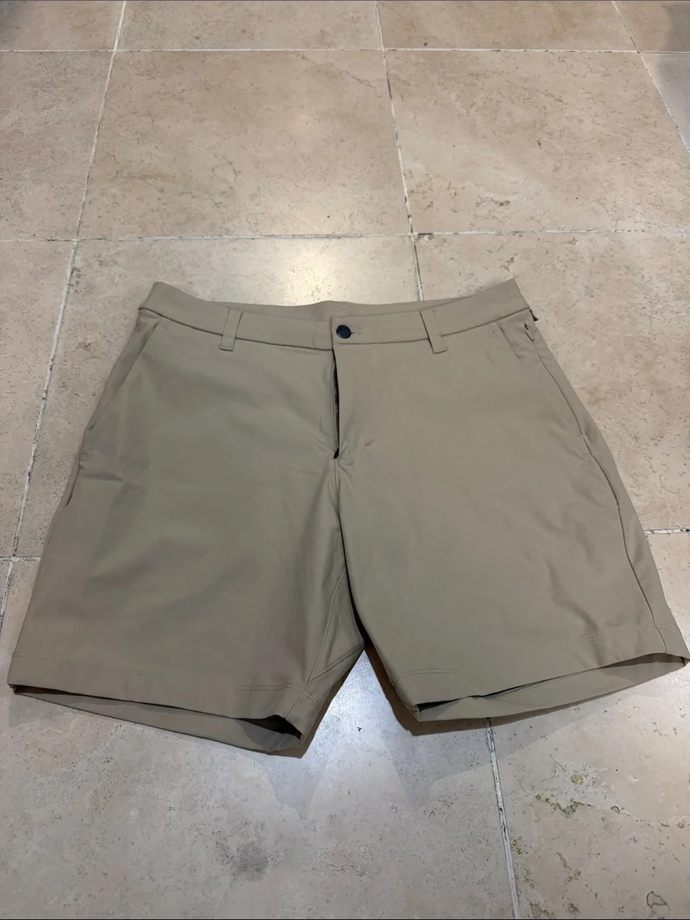 lululemon athletica Men's Flat-Front Stretch Shorts - Khaki